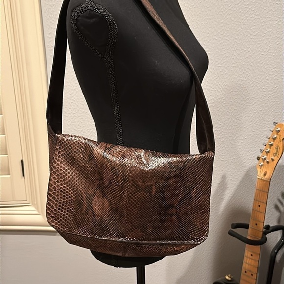 Vintage Granello snake skin leather and suede camera shoulder bag - Picture 9 of 9